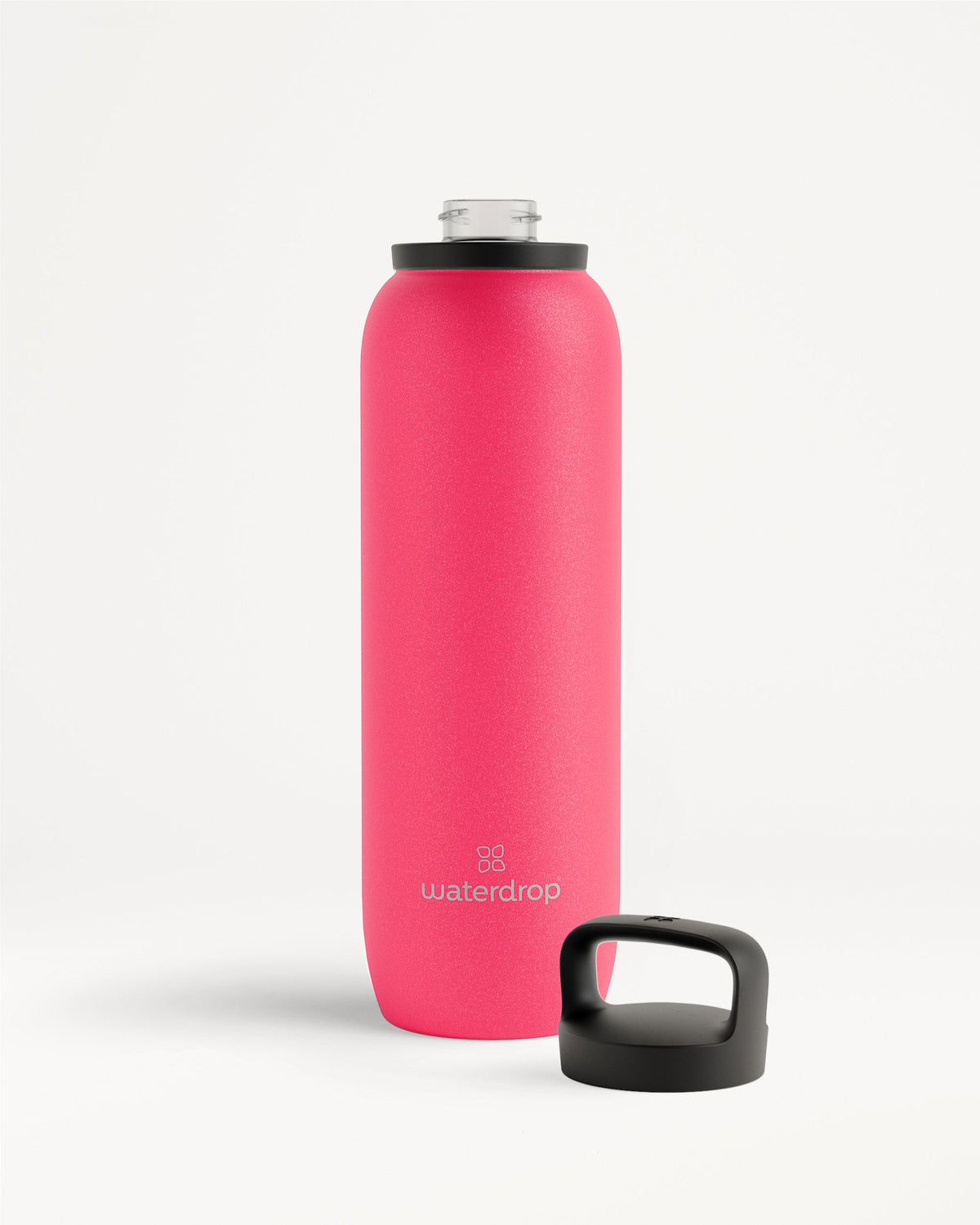 Gourde Thermo with Handle Cap, matte pink finish.