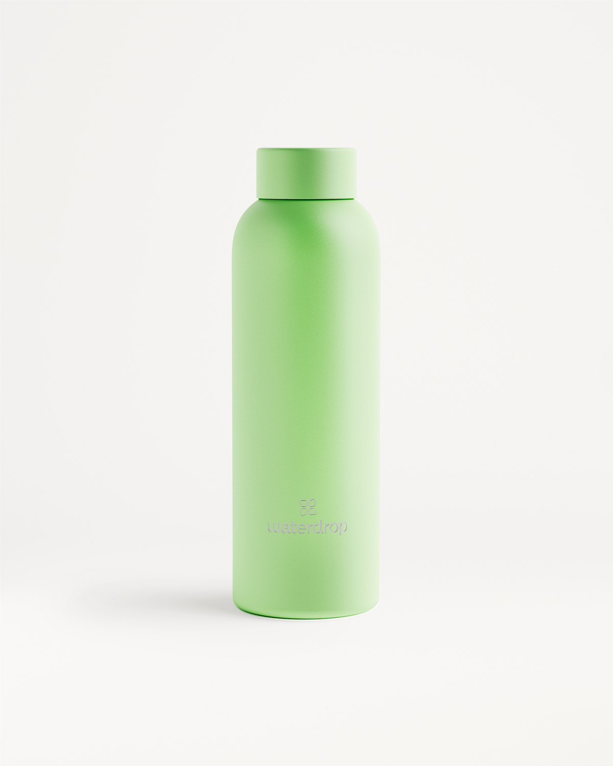 Bouteille Thermo Classique Inox, green lid, double-walled bottle.