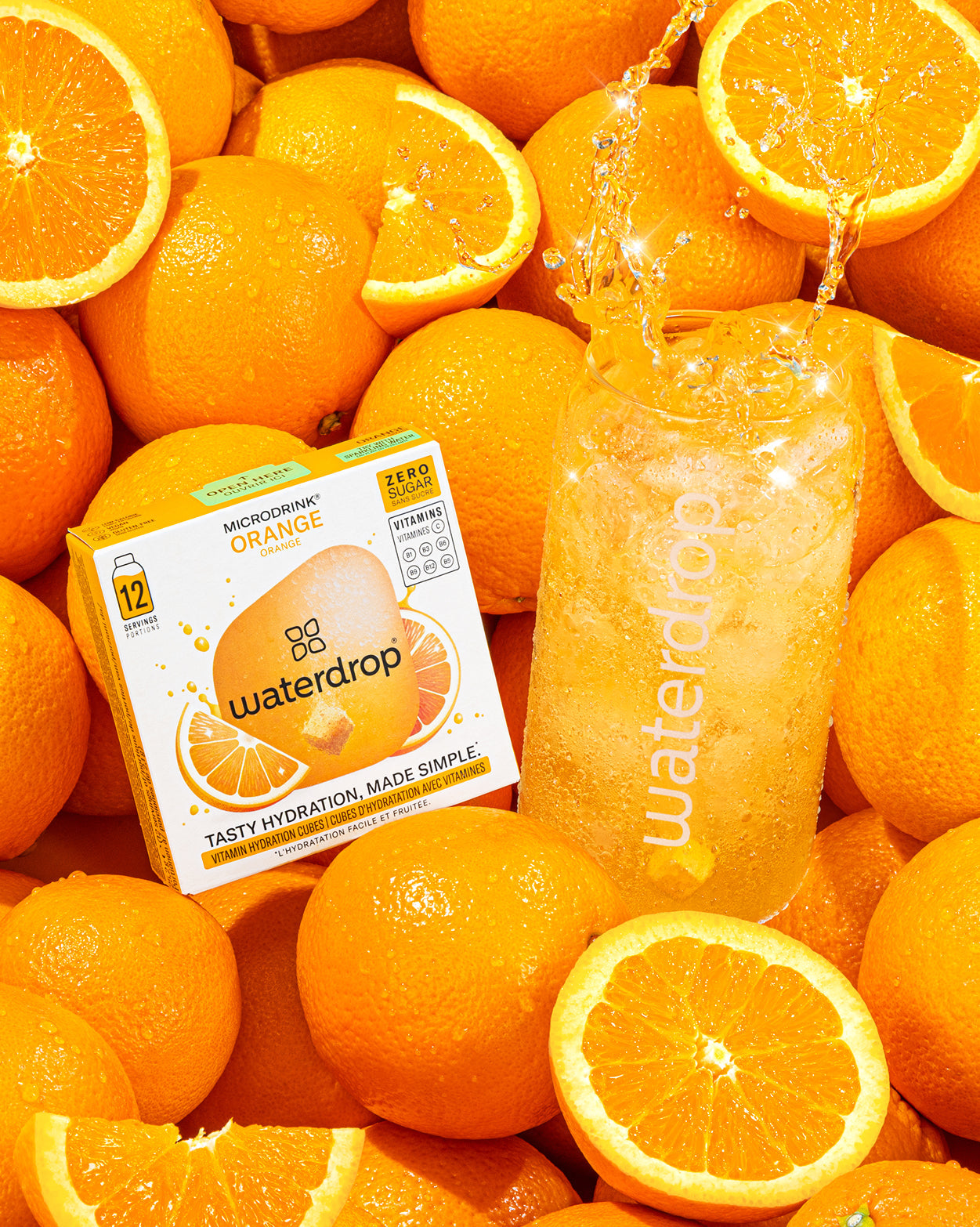 Coffret Comme un Soda 4+1 with fresh oranges.