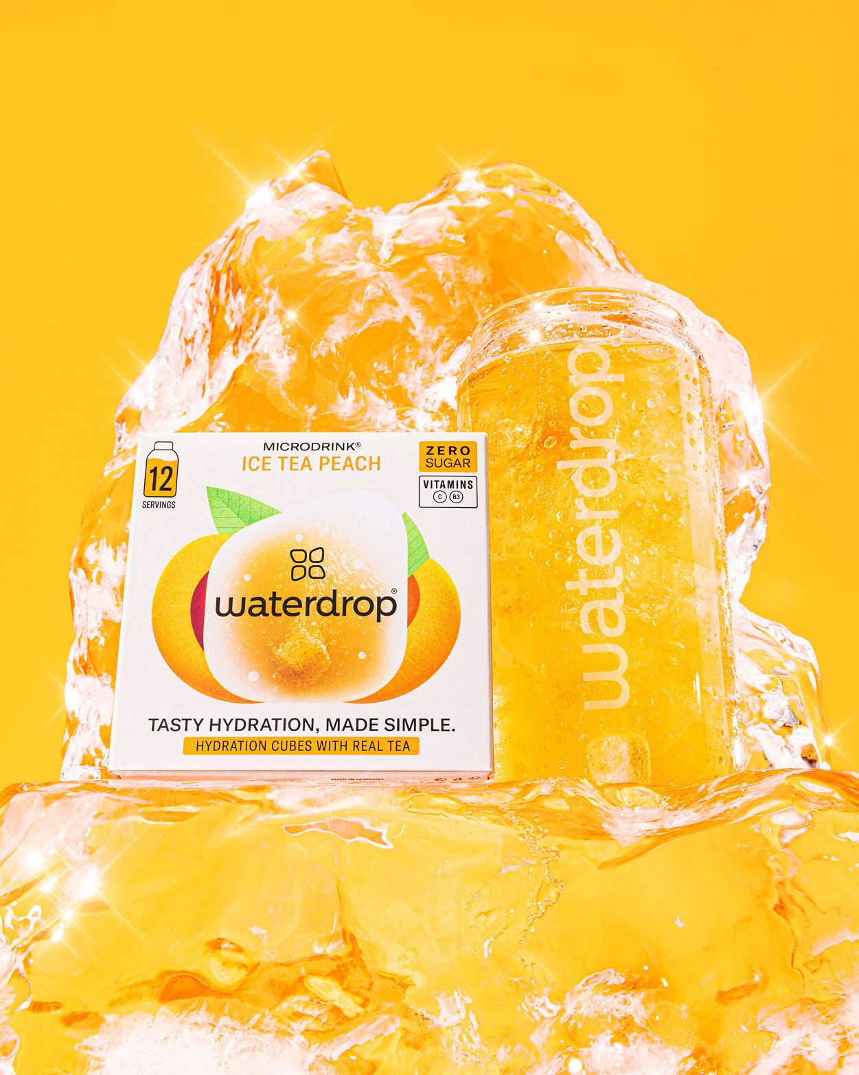 Coffret Comme un Soda 4+1: Peach Ice Tea hydration cubes.