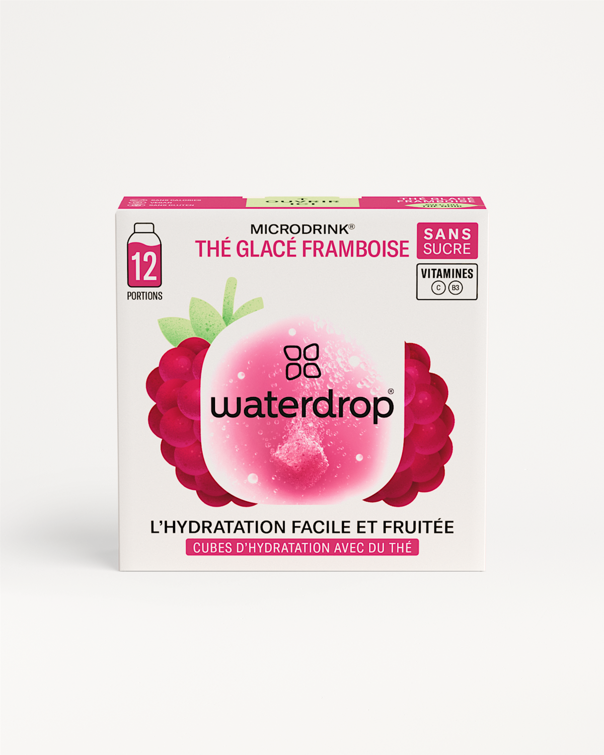 Waterdrop Microdrink Thé Glacé Framboise hydration cubes.