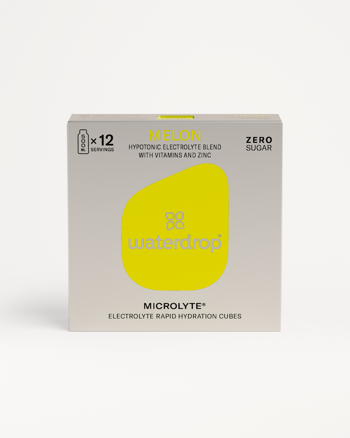 MELON microdrink box with yellow logo.