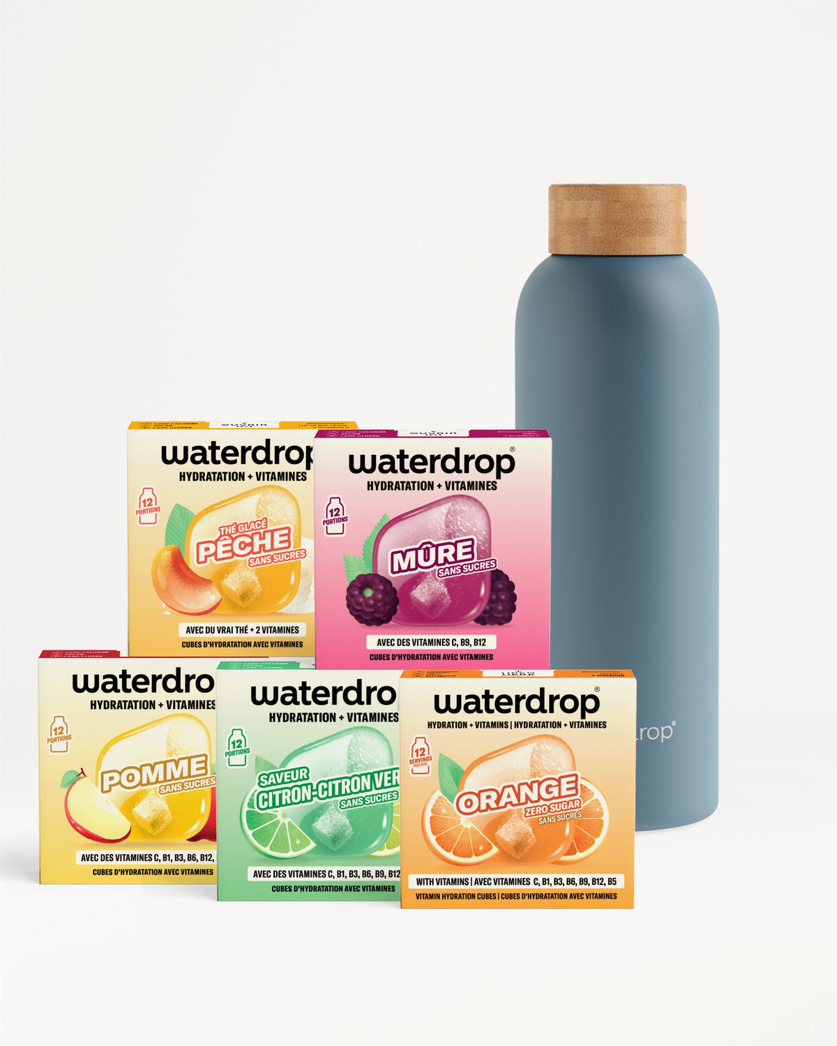 30 Days Starter Set Thermo Steel with five hydration cube flavors.