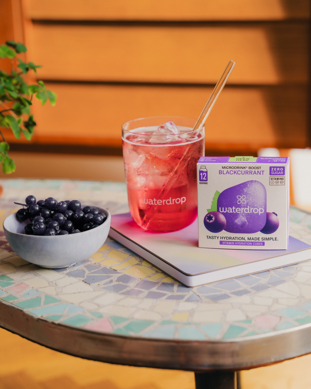 CASSIS Microdrink with grapes and blueberries.