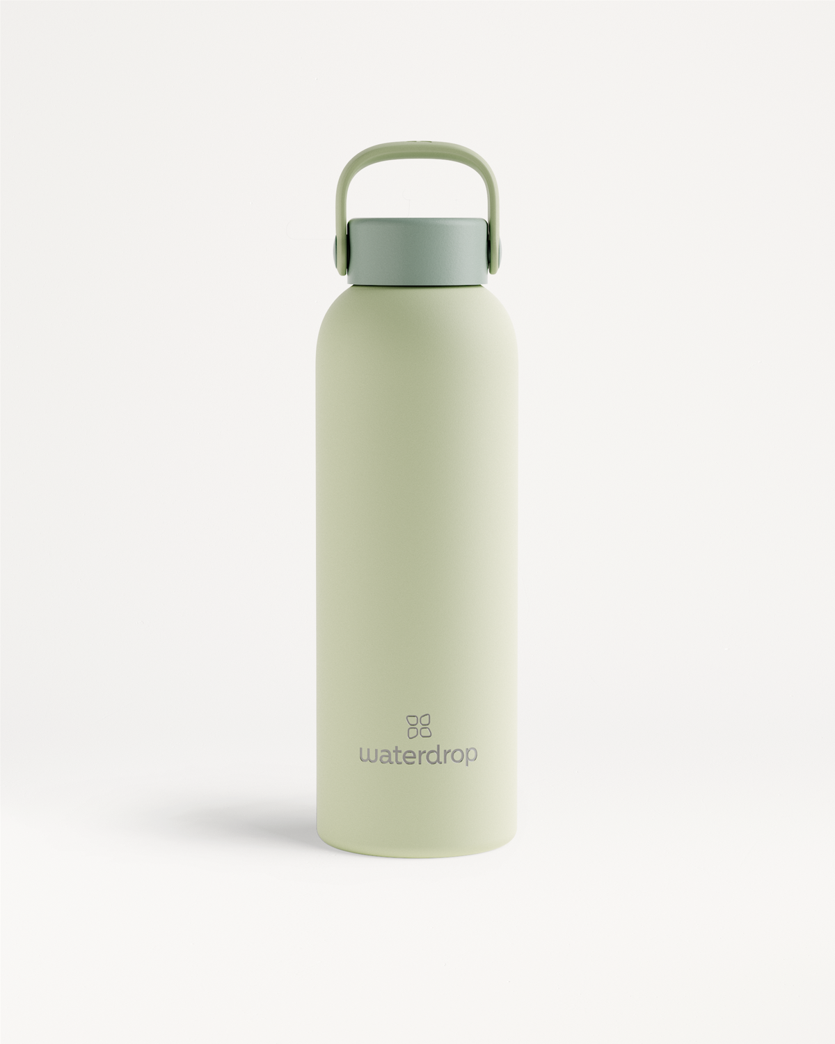 Bouteille Thermo Inox · Bouchon de Transport, sage-green, matte finish.