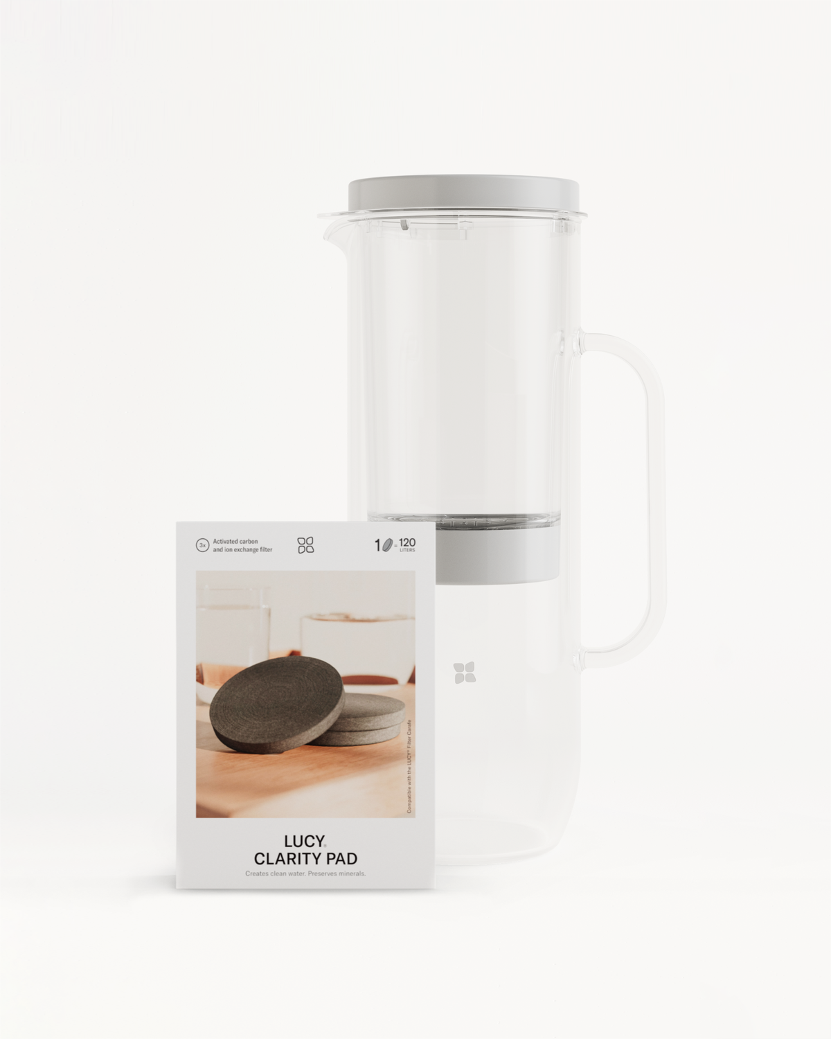 Coffret Carafe Filtrante LUCY® with Clarity Pads.
