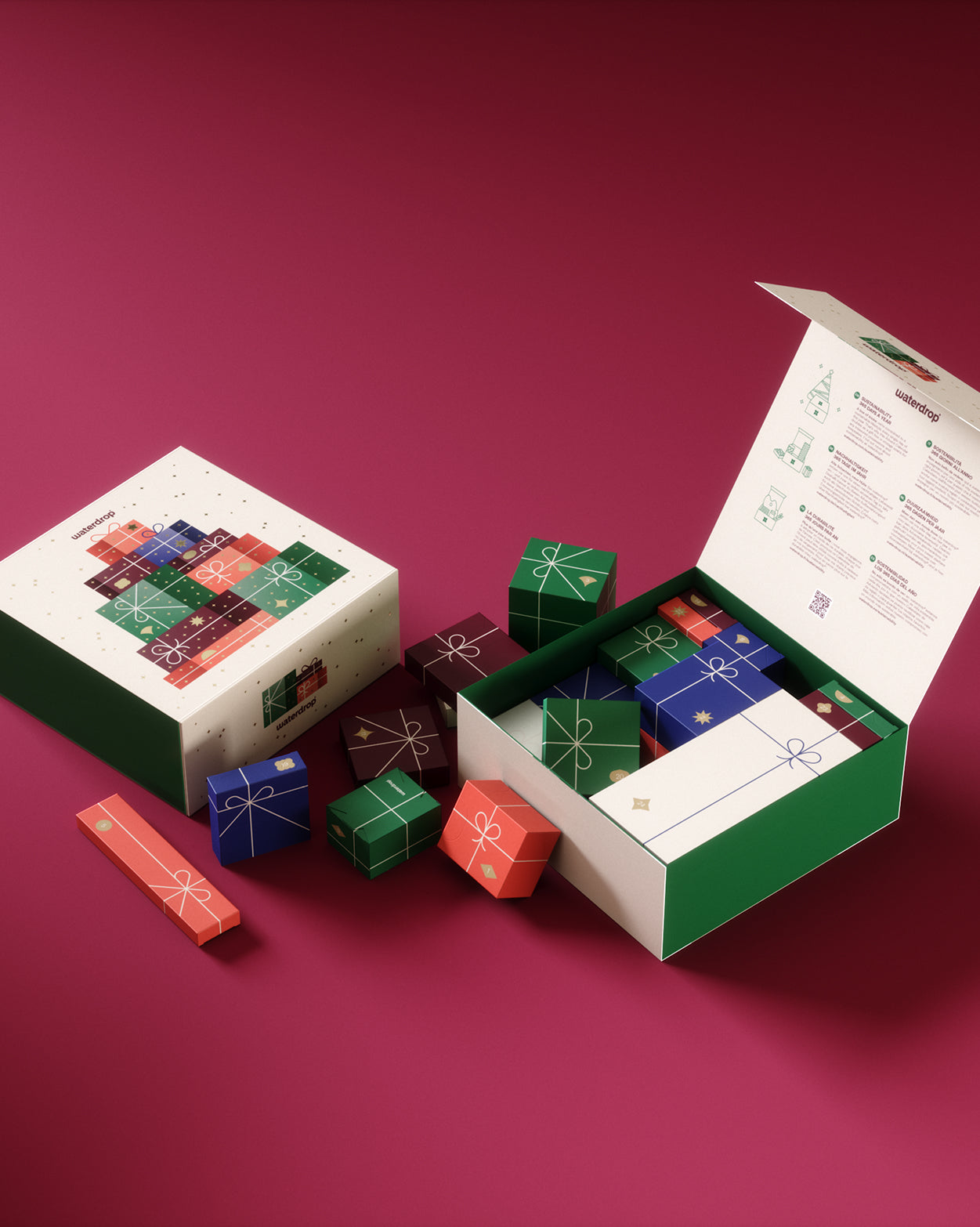 Grand Calendrier de l'avent gift box with festive mini-boxes.