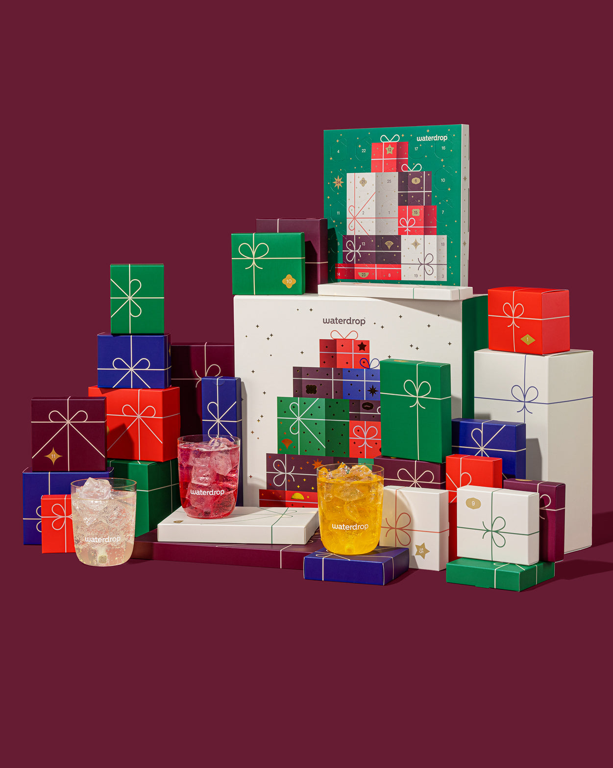 Waterdrop's Coffret Calendrier de l’avent with microdrink cubes.