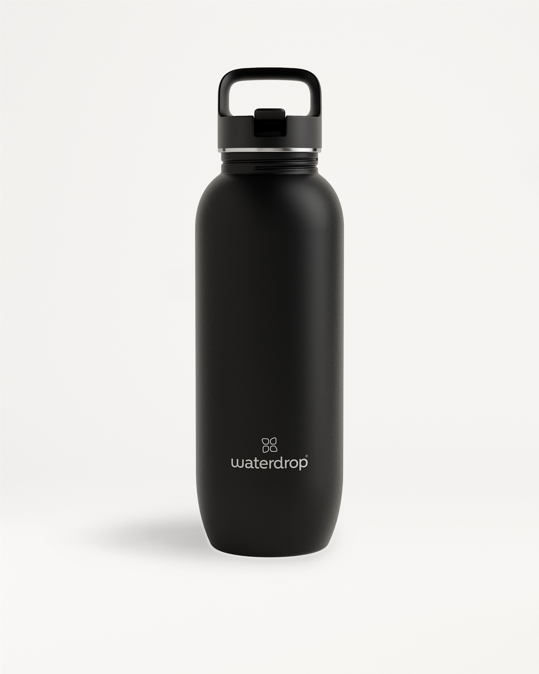 All-Purpose Ultralight Bottle with Straw Lid, matte-black, stainless steel.