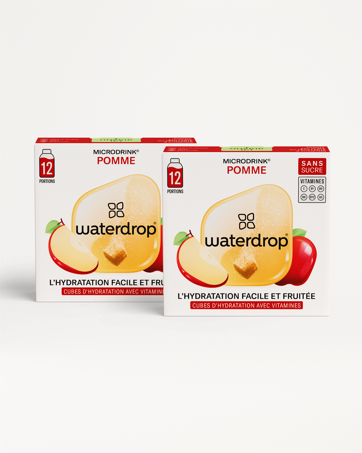 Double Pack en édition limitée Waterdrop apple hydration cubes.