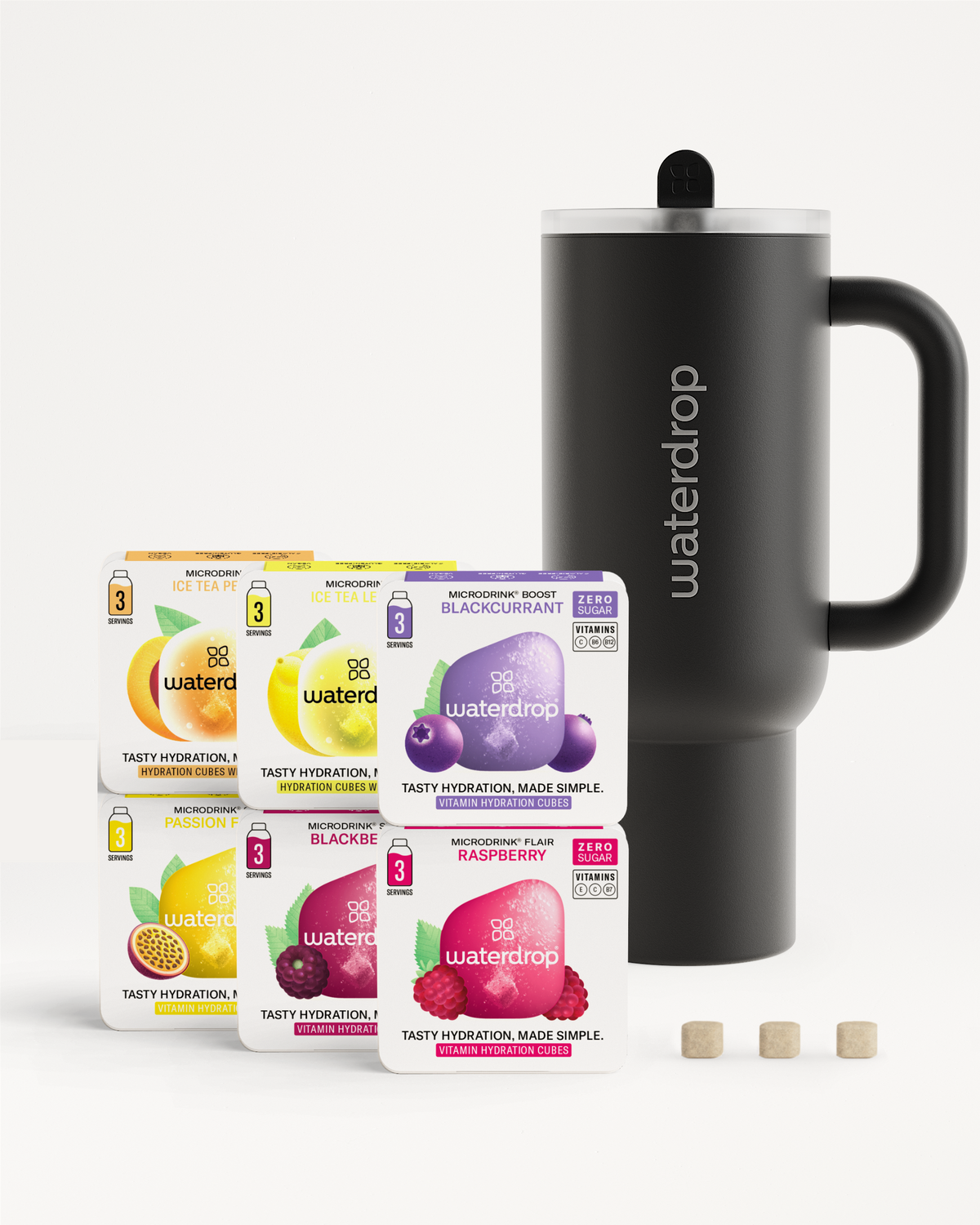 Coffret Dégustation Gobelet Exploreur Thermo with hydration cubes.