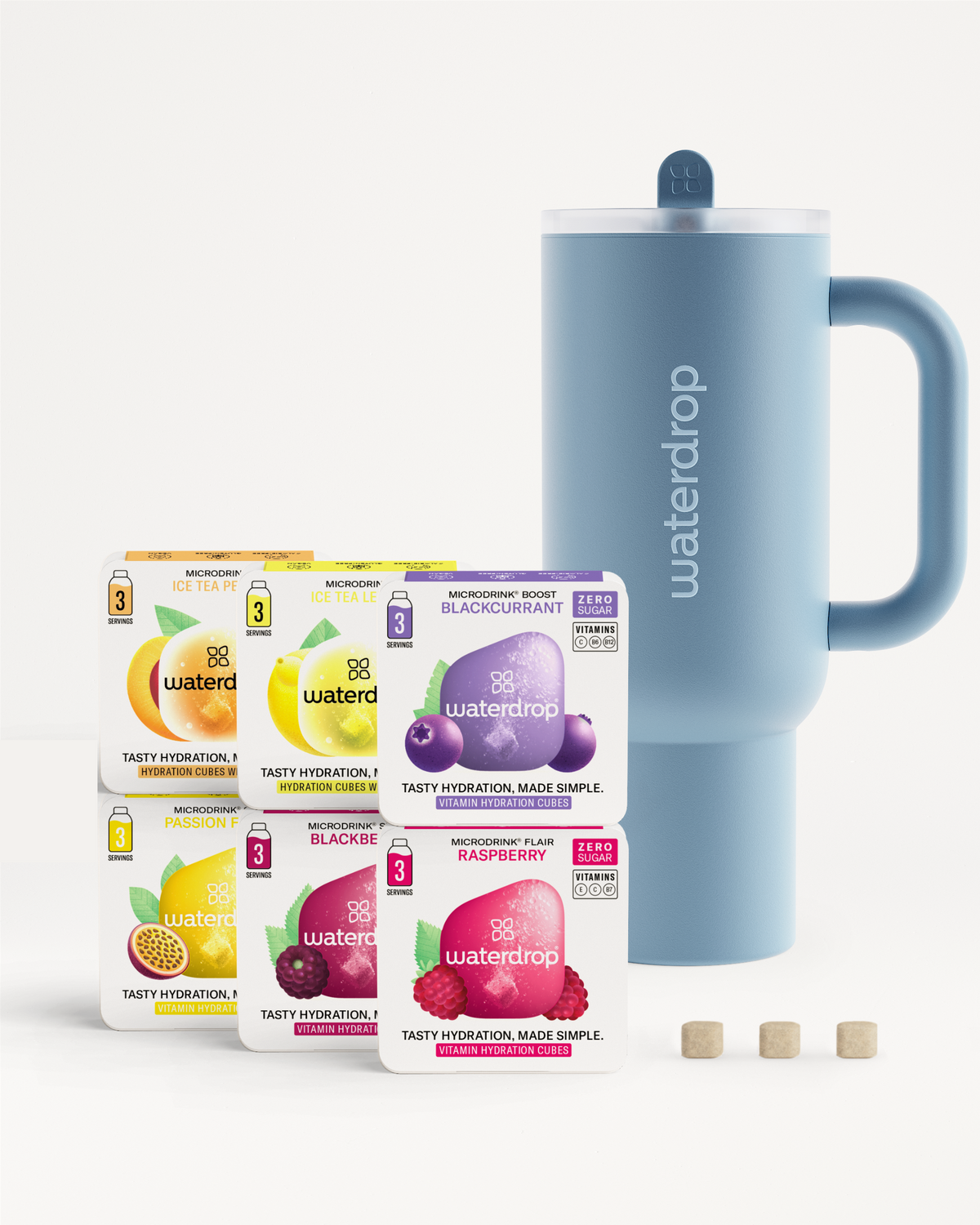 Coffret Dégustation Gobelet Exploreur Thermo with hydration cubes.