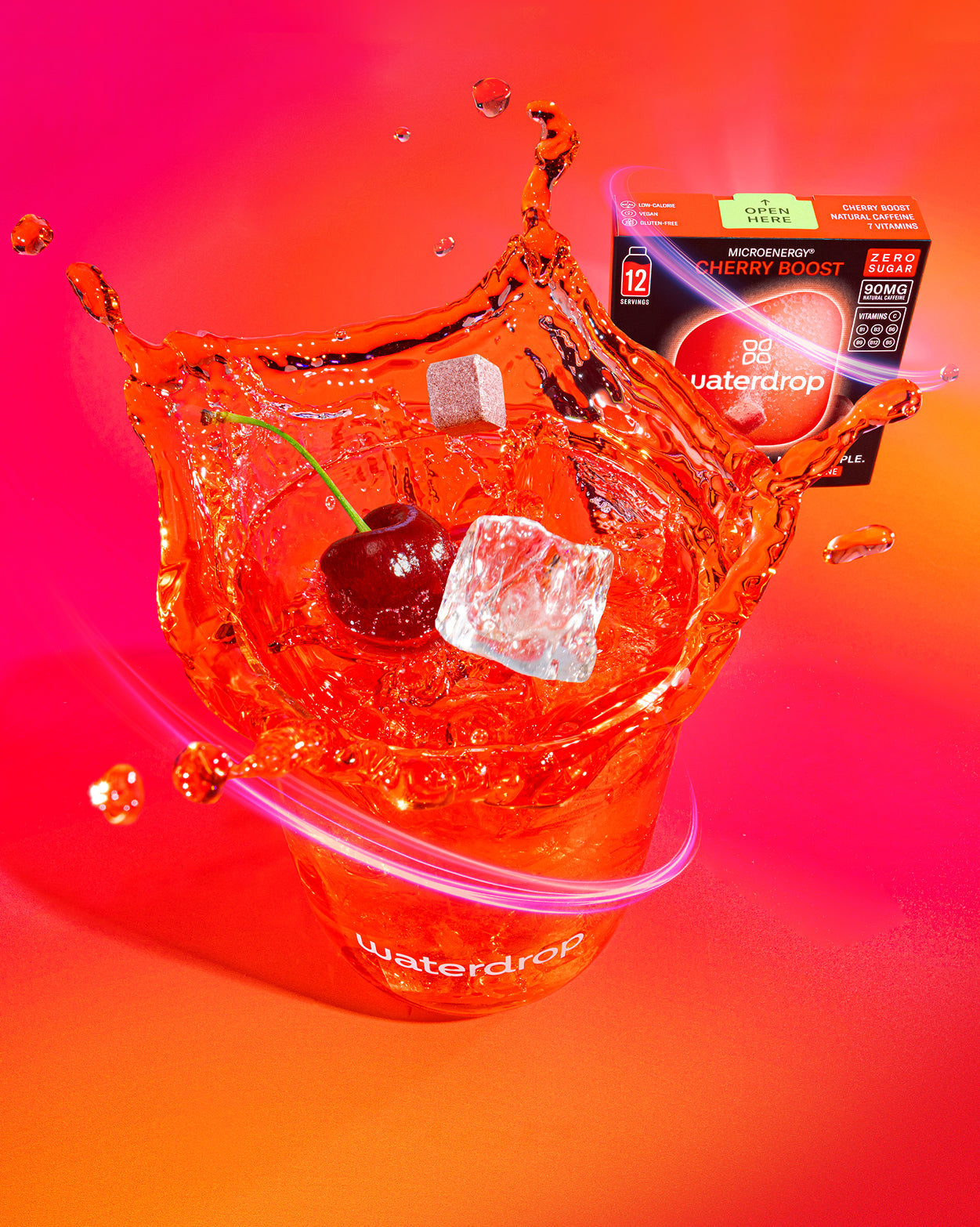 Coffret Spritz à la cerise with Cherry Boost drink.