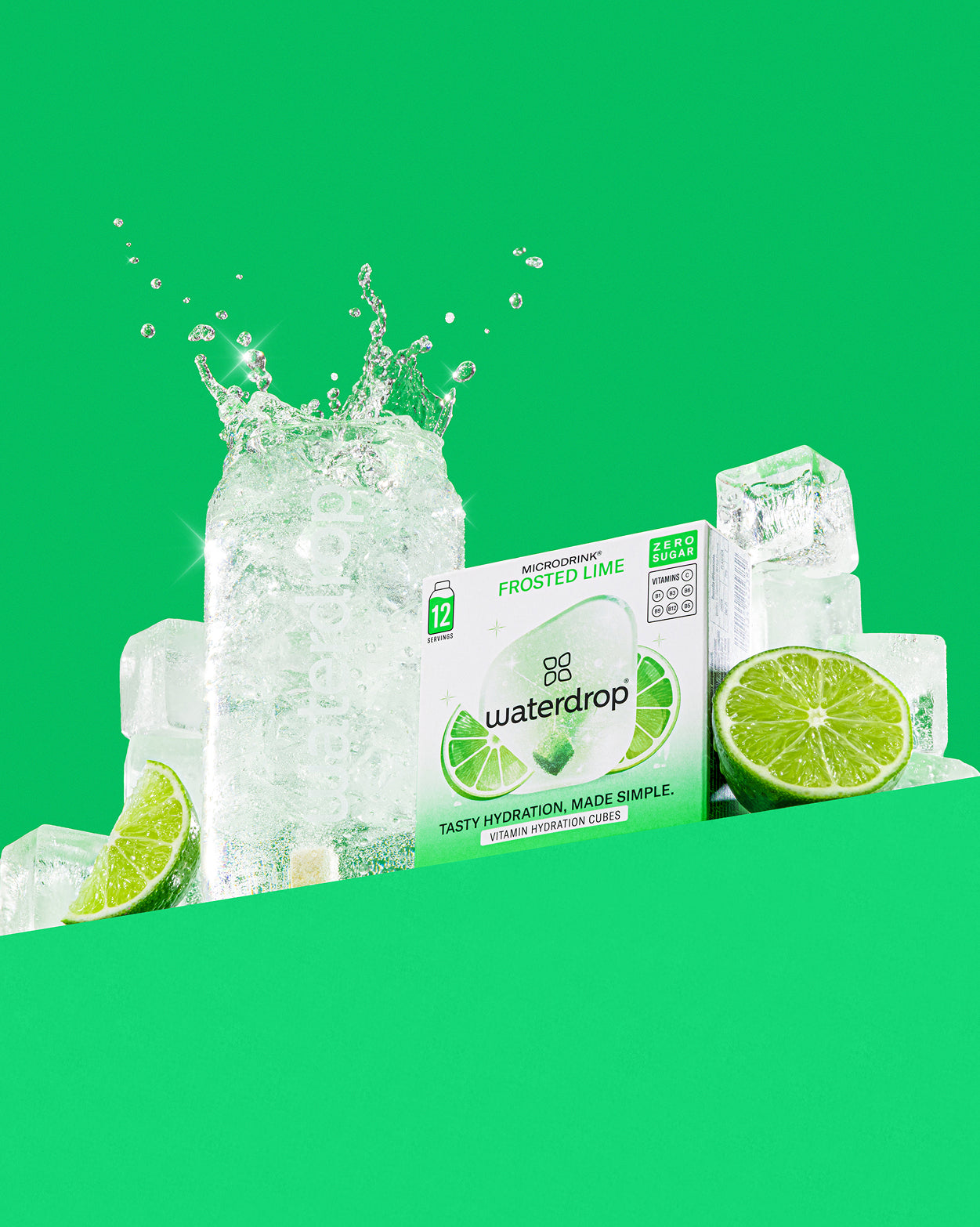 Coffret Limola Givrés hydration cubes with lime and fizz.