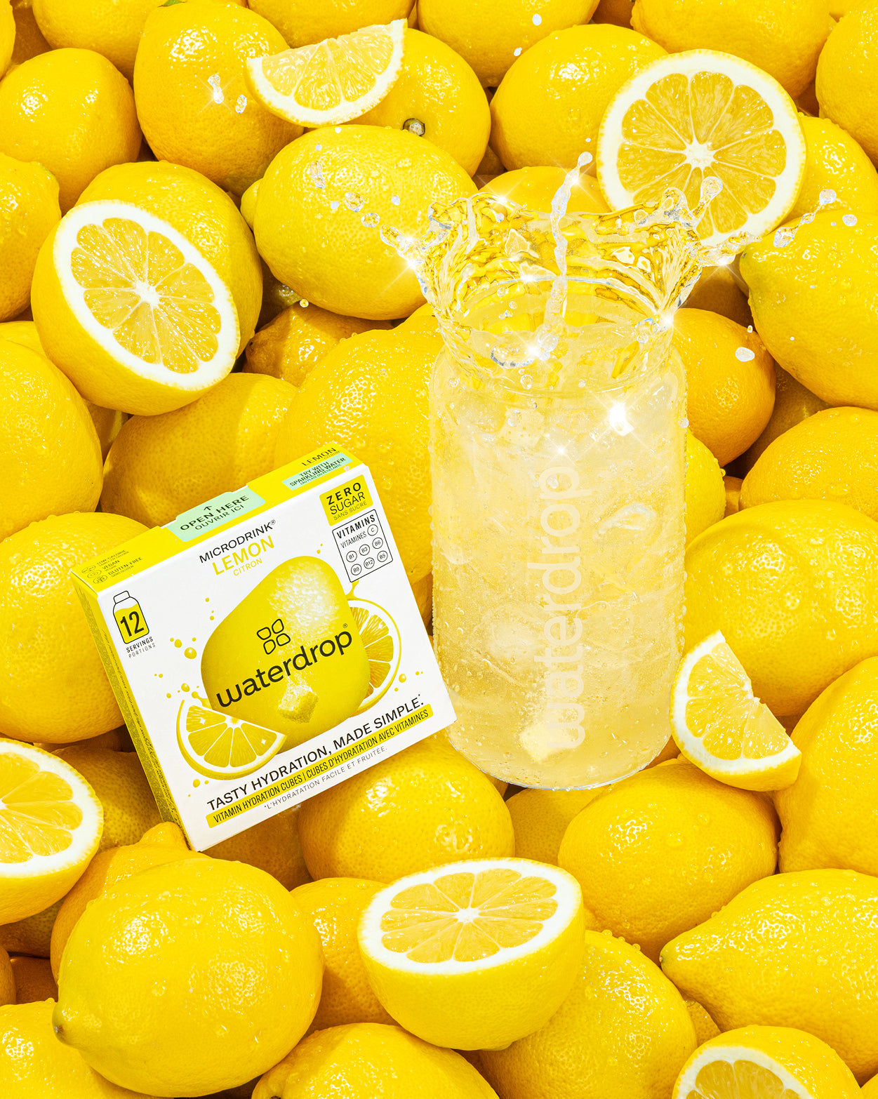 Coffret Limola Givrés: lemon-infused Microdrink, real lemons, sparkling drink.