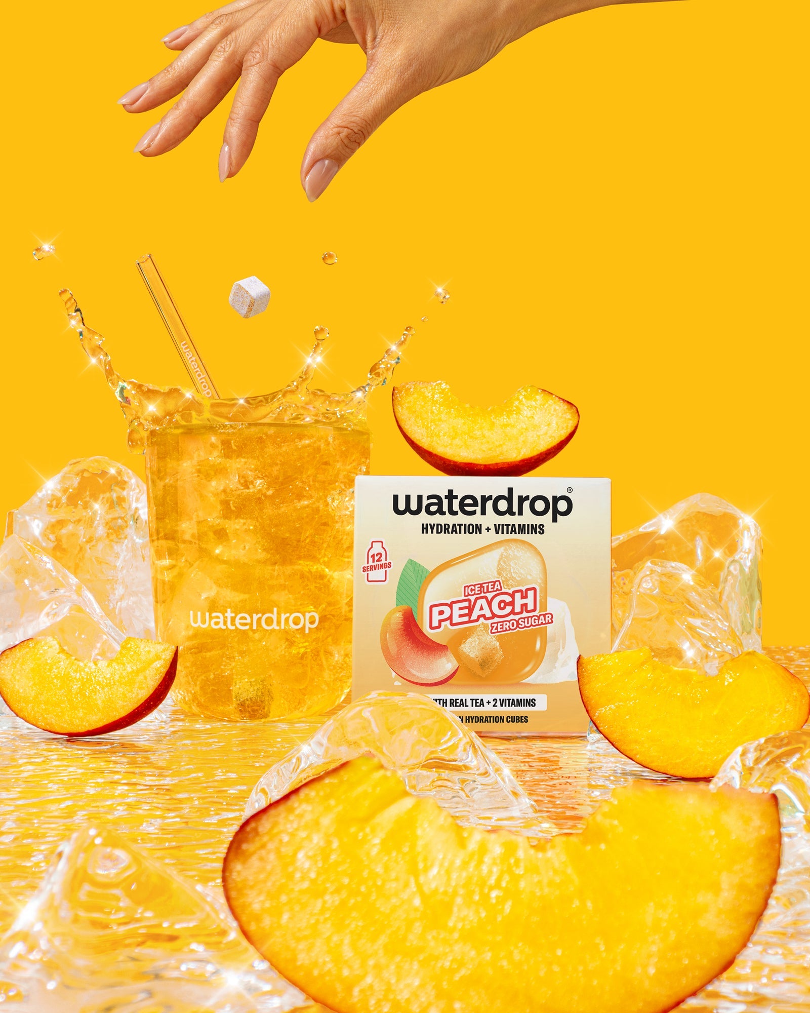 Coffret Chaleur et Hydratation with Ice Tea Peach cubes.