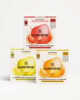 Coffret Trio d'agrumes juice boxes display.