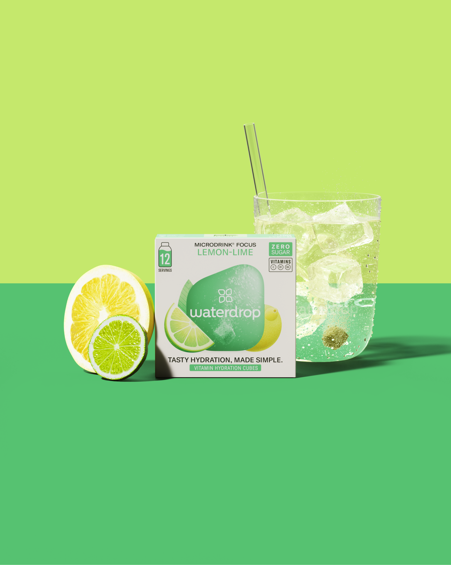 waterdrop® CITRON-CITRON VERT Microdrink with lemon-lime, ice drink.