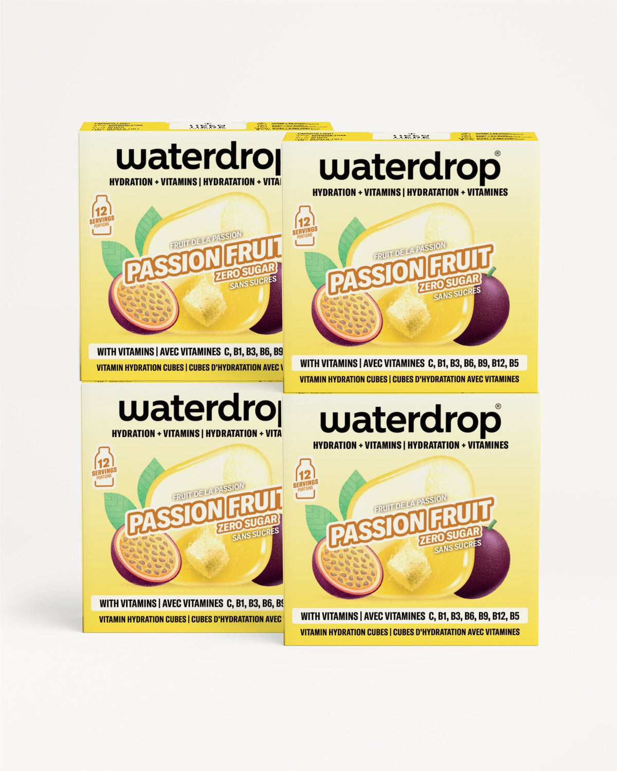 Coffret Microdrink 3+1: Passion Fruit vitamin hydration cubes.