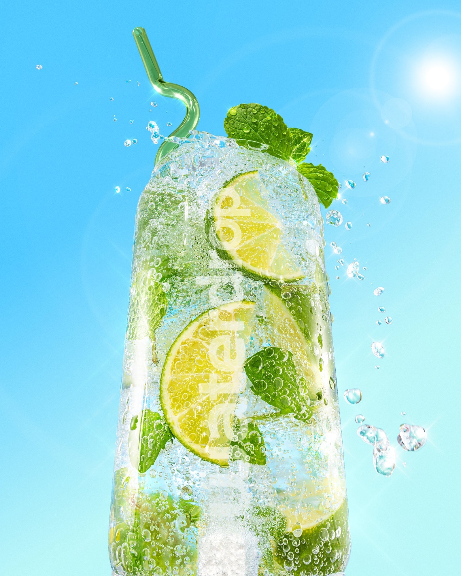 Coffret Mojito Bouteille en Verre Arc-en-Ciel