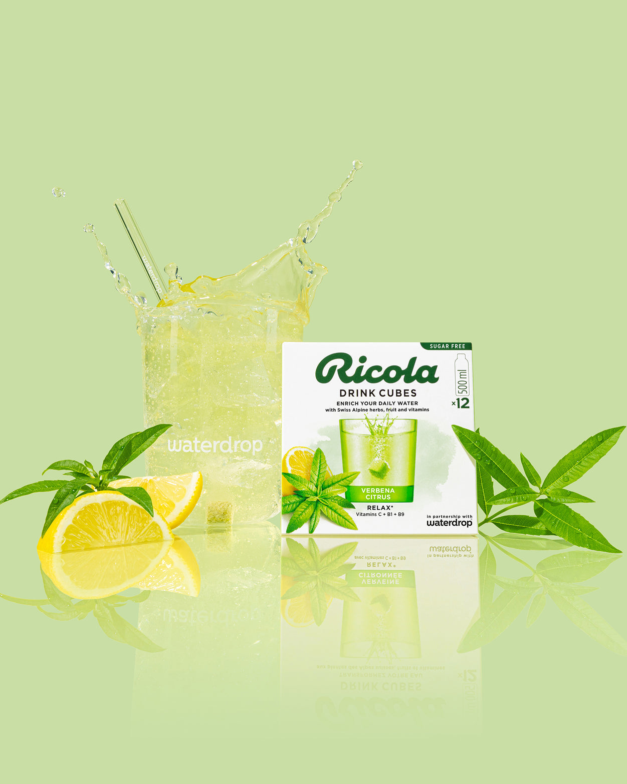Ricola Discovery Set with Verbena Citrus drink cubes.
