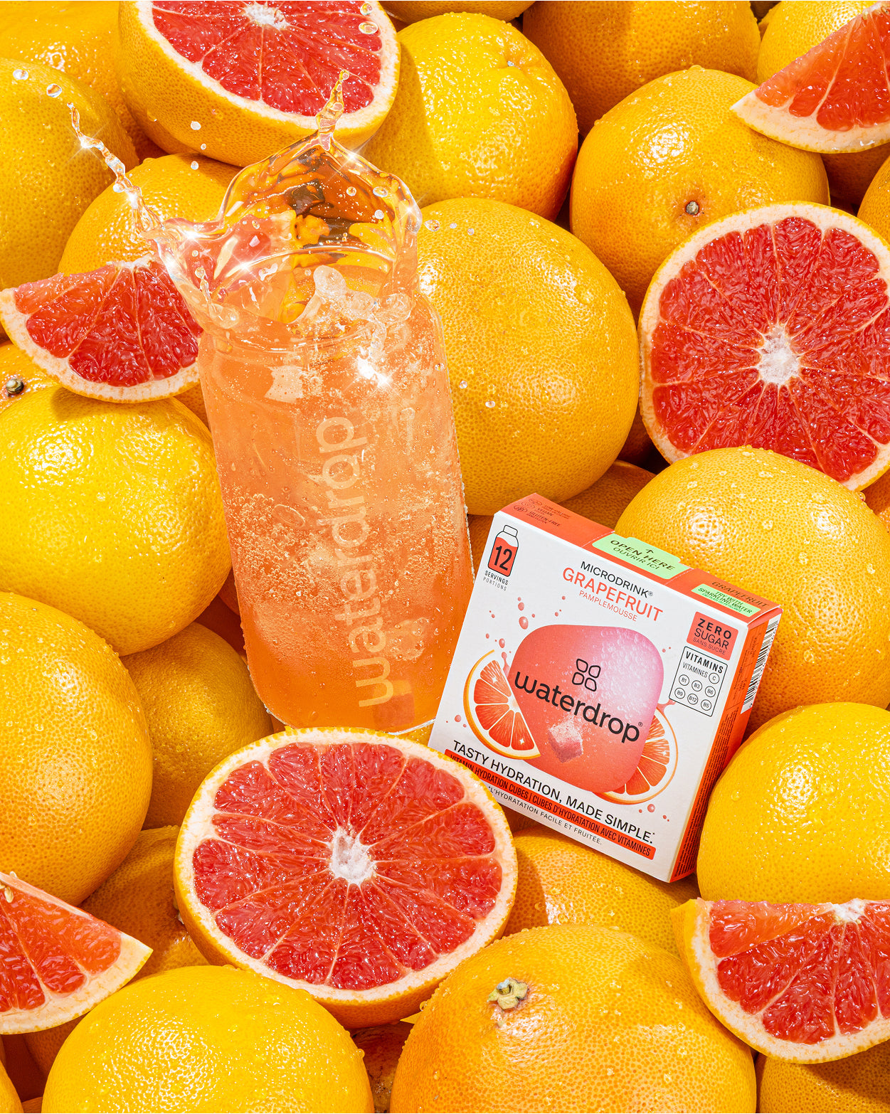 Double Pack Comme un soda: grapefruit drink with Microdrink cubes.