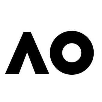 Logo noir avec une forme triangulaire stylisée et un cercle.