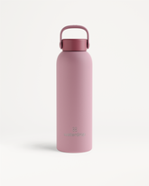 Bouteille Thermo Inox · Bouchon de Transport, matte-pink, insulated.