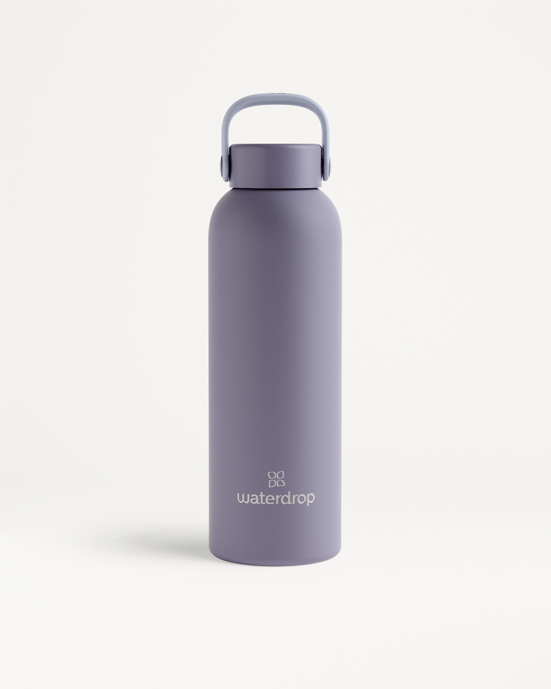 Bouteille Thermo Inox · Bouchon de Transport, matte purple finish.