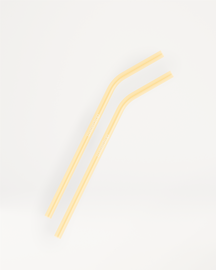 Pailles en verre estivales by waterdrop, reusable yellow straws.